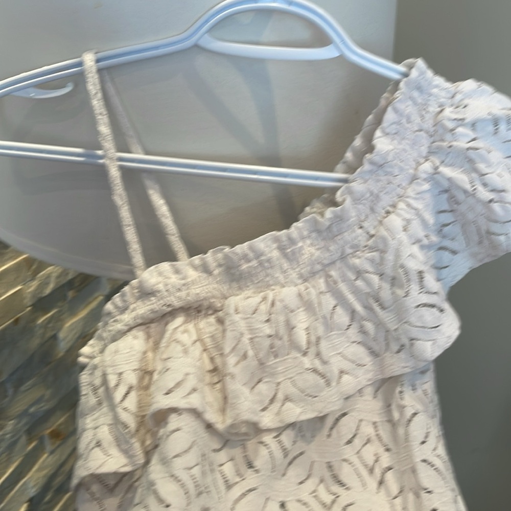 White Lace Ruffle Top - Picture 3 of 6
